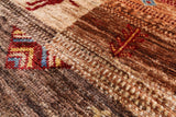 Tribal Persian Gabbeh Hand Knotted Wool Rug - 5' 0" X 6' 7" - Golden Nile