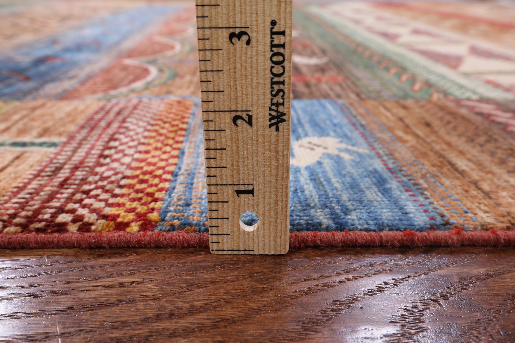 Tribal Persian Gabbeh Hand Knotted Wool Rug - 5' 0" X 6' 7" - Golden Nile