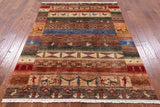 Tribal Persian Gabbeh Hand Knotted Wool Rug - 5' 0" X 6' 7" - Golden Nile