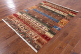 Tribal Persian Gabbeh Hand Knotted Wool Rug - 5' 0" X 6' 7" - Golden Nile