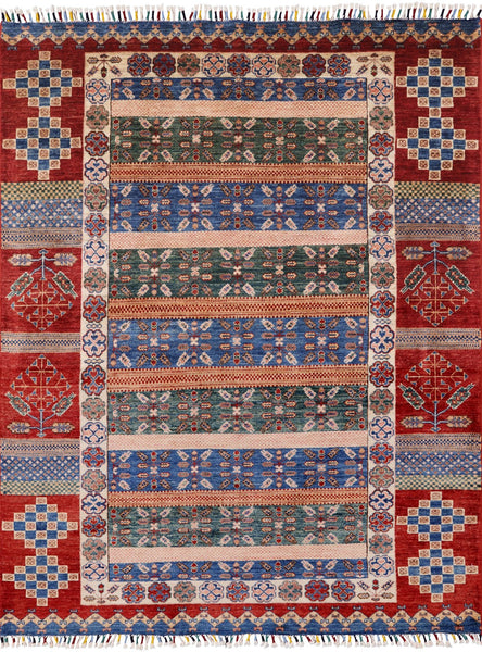 Tribal Persian Gabbeh Handmade Wool Area Rug - 5' 0" X 6' 4" - Golden Nile