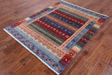 Tribal Persian Gabbeh Hand Knotted Wool Rug - 4' 11" X 6' 3" - Golden Nile