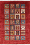 Red Tribal Persian Gabbeh Hand Knotted Wool Rug - 4' 11" X 7' 2" - Golden Nile