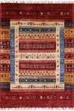 Tribal Persian Gabbeh Hand Knotted Wool Area Rug - 4' 2" X 5' 9" - Golden Nile
