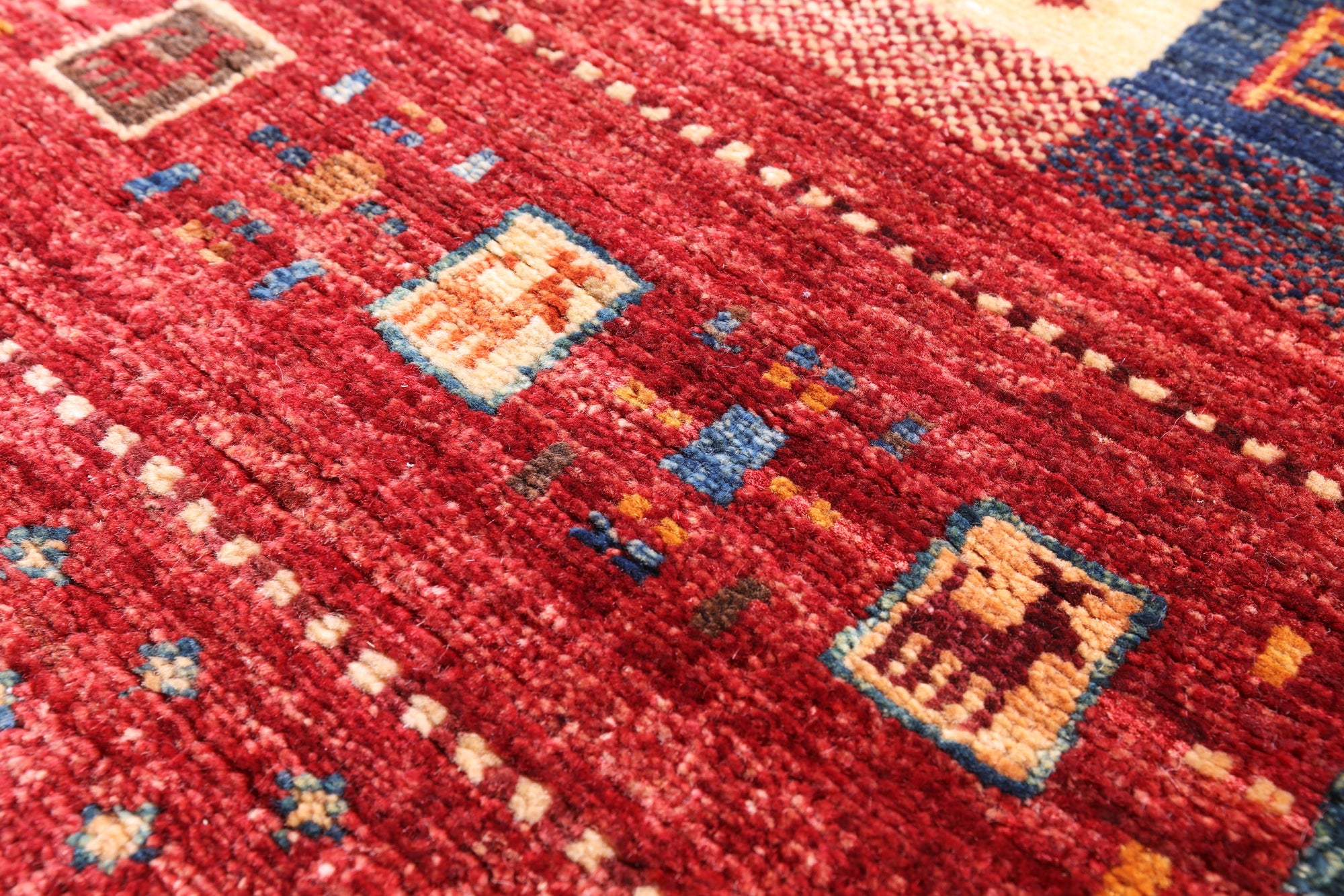 Tribal Persian Gabbeh Hand Knotted Wool Area Rug - 4' 2" X 5' 9" - Golden Nile