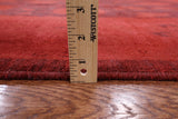 Red Full Pile Overdyed Hand Knotted Wool Area Rug - 8' 1" X 9' 10" - Golden Nile
