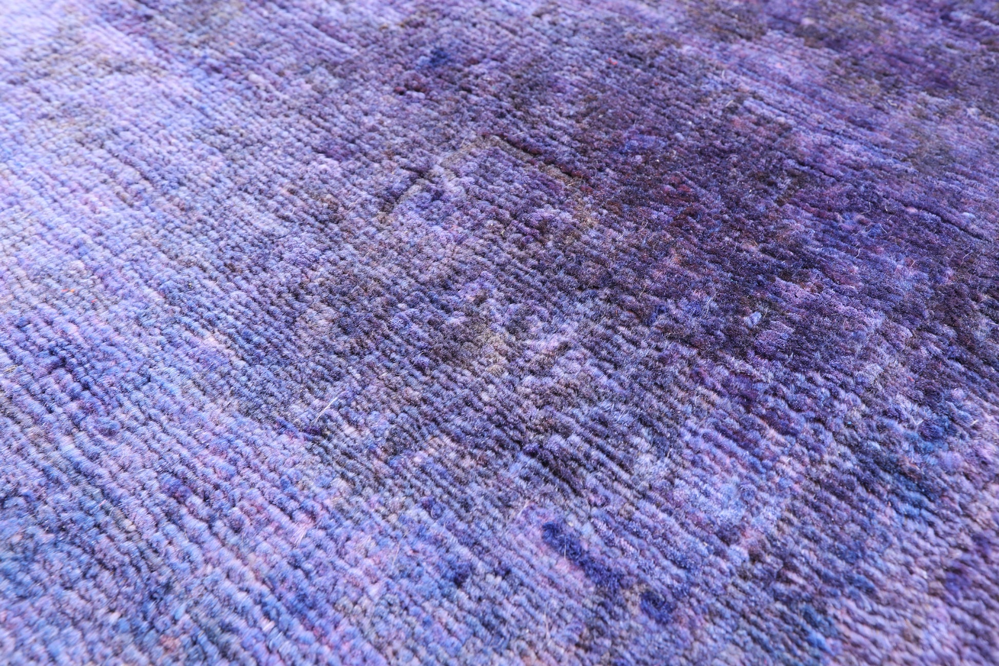 Purple Full Pile Overdyed Hand Knotted Wool Area Rug - 5' 11" X 8' 9" - Golden Nile