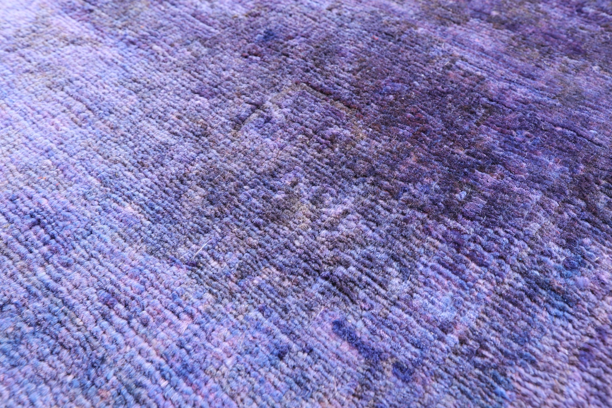 Purple Full Pile Overdyed Hand Knotted Wool Area Rug - 5' 11" X 8' 9" - Golden Nile
