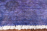 Purple Full Pile Overdyed Hand Knotted Wool Area Rug - 5' 11" X 8' 9" - Golden Nile