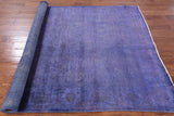 Purple Full Pile Overdyed Hand Knotted Wool Area Rug - 5' 11" X 8' 9" - Golden Nile