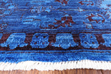 Blue Full Pile Overdyed Hand Knotted Wool Rug - 8' 3" X 10' 0" - Golden Nile