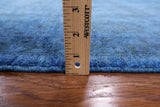 Blue Full Pile Overdyed Handmade Wool Rug - 8' 1" X 9' 7" - Golden Nile
