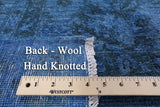 Blue Full Pile Overdyed Handmade Wool Rug - 8' 1" X 9' 7" - Golden Nile
