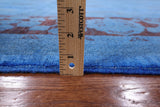 Blue Full Pile Overdyed Hand Knotted Wool Area Rug - 8' 2" X 9' 6" - Golden Nile