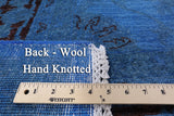 Blue Full Pile Overdyed Hand Knotted Wool Area Rug - 8' 2" X 9' 6" - Golden Nile