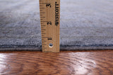 Grey Full Pile Overdyed Hand Knotted Wool Area Rug - 8' 2" X 9' 10" - Golden Nile