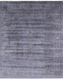 Grey Full Pile Overdyed Hand Knotted Wool Area Rug - 8' 2" X 9' 10" - Golden Nile
