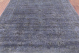 Grey Full Pile Overdyed Hand Knotted Wool Area Rug - 8' 2" X 9' 10" - Golden Nile