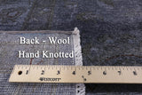 Grey Full Pile Overdyed Hand Knotted Wool Area Rug - 8' 2" X 9' 10" - Golden Nile