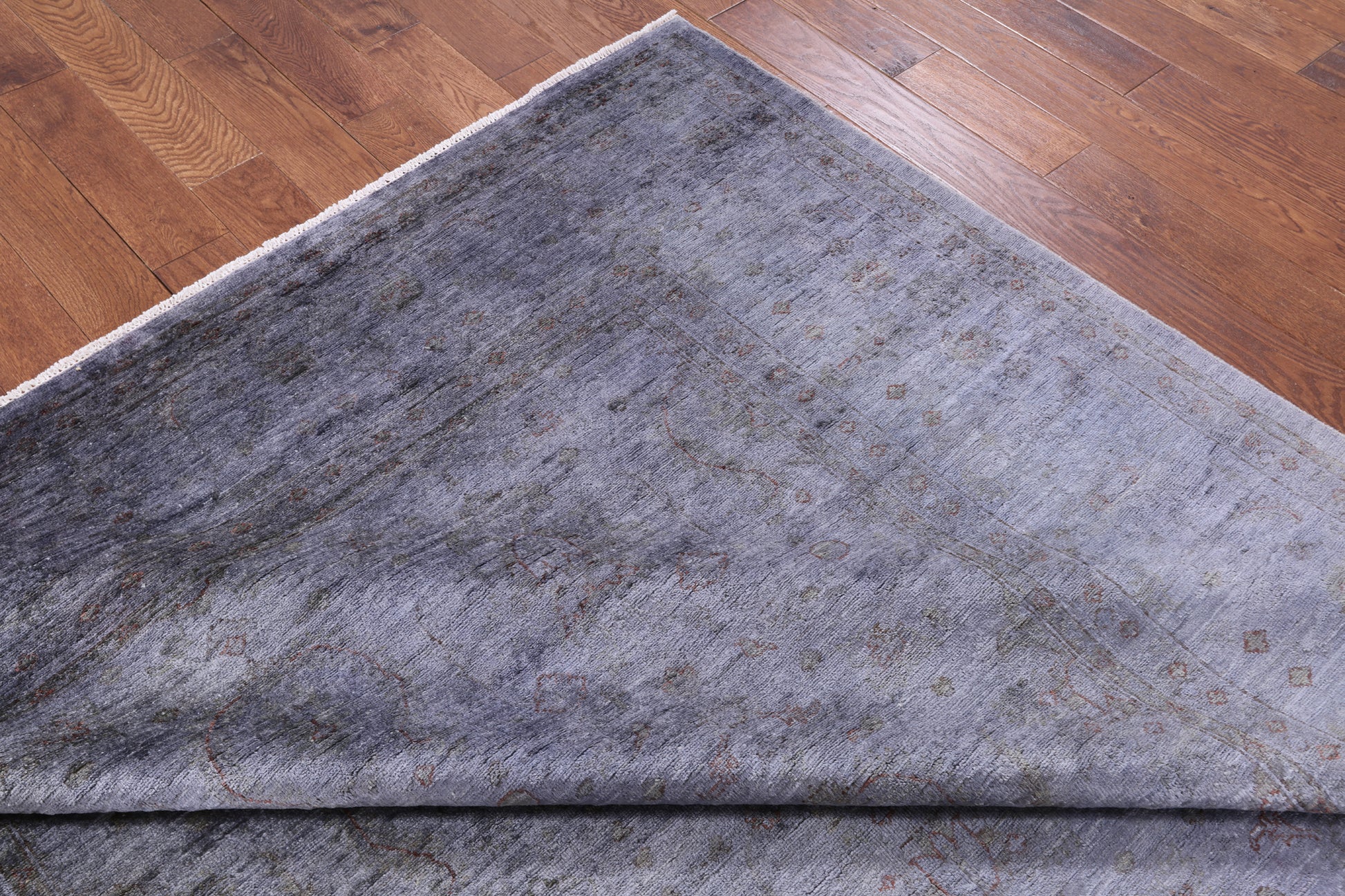 Grey Full Pile Overdyed Hand Knotted Area Rug - 8' 3" X 9' 10" - Golden Nile