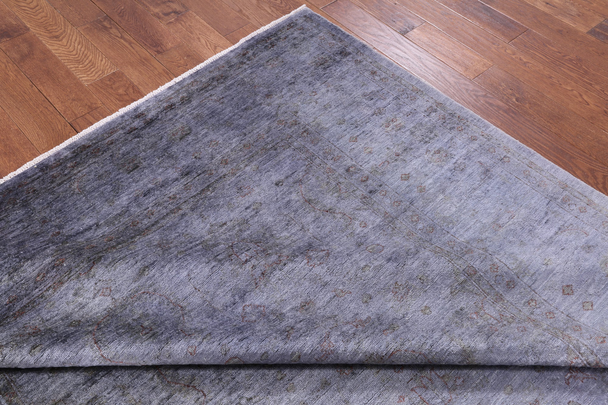 Grey Full Pile Overdyed Hand Knotted Area Rug - 8' 3" X 9' 10" - Golden Nile