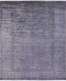 Grey Full Pile Overdyed Hand Knotted Area Rug - 8' 3" X 9' 10" - Golden Nile