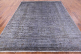 Grey Full Pile Overdyed Hand Knotted Area Rug - 8' 3" X 9' 10" - Golden Nile
