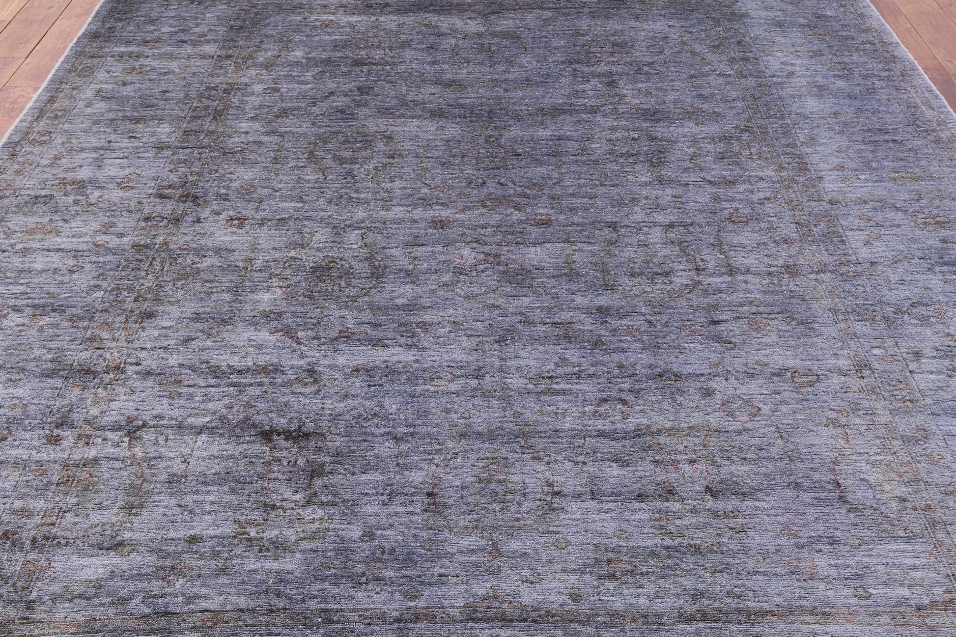 Grey Full Pile Overdyed Hand Knotted Area Rug - 8' 3" X 9' 10" - Golden Nile