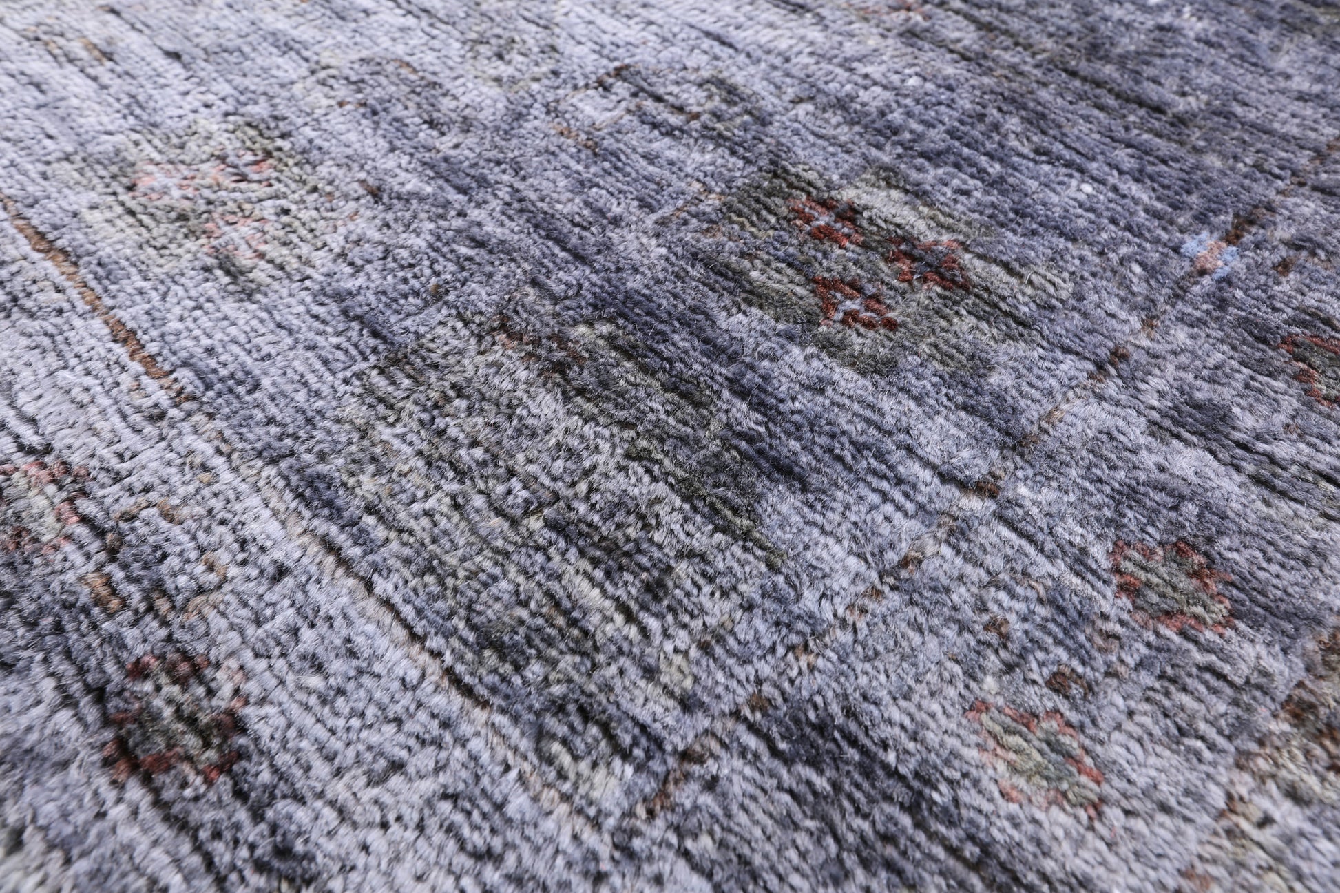 Grey Full Pile Overdyed Hand Knotted Area Rug - 8' 3" X 9' 10" - Golden Nile