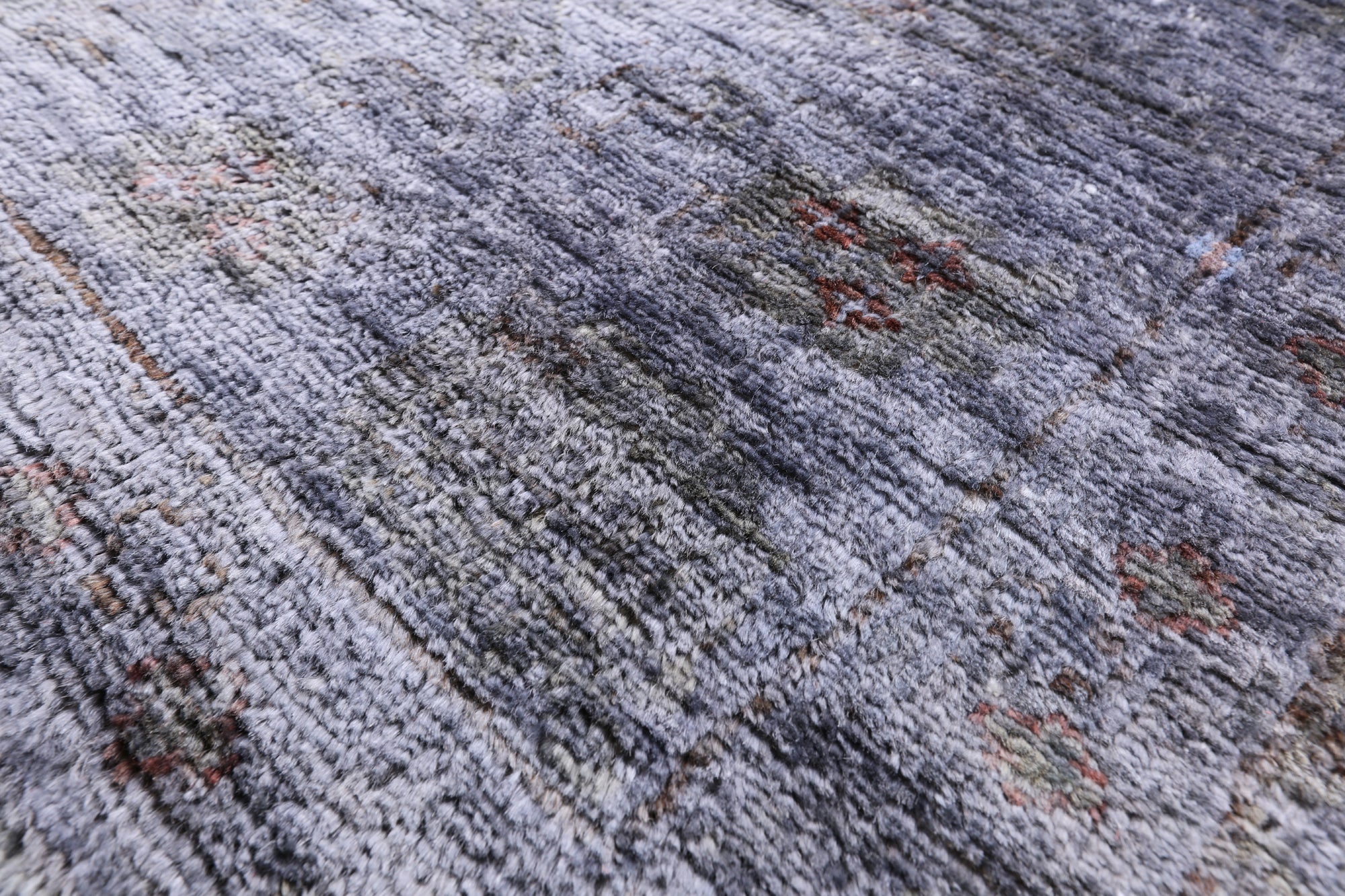 Grey Full Pile Overdyed Hand Knotted Area Rug - 8' 3" X 9' 10" - Golden Nile