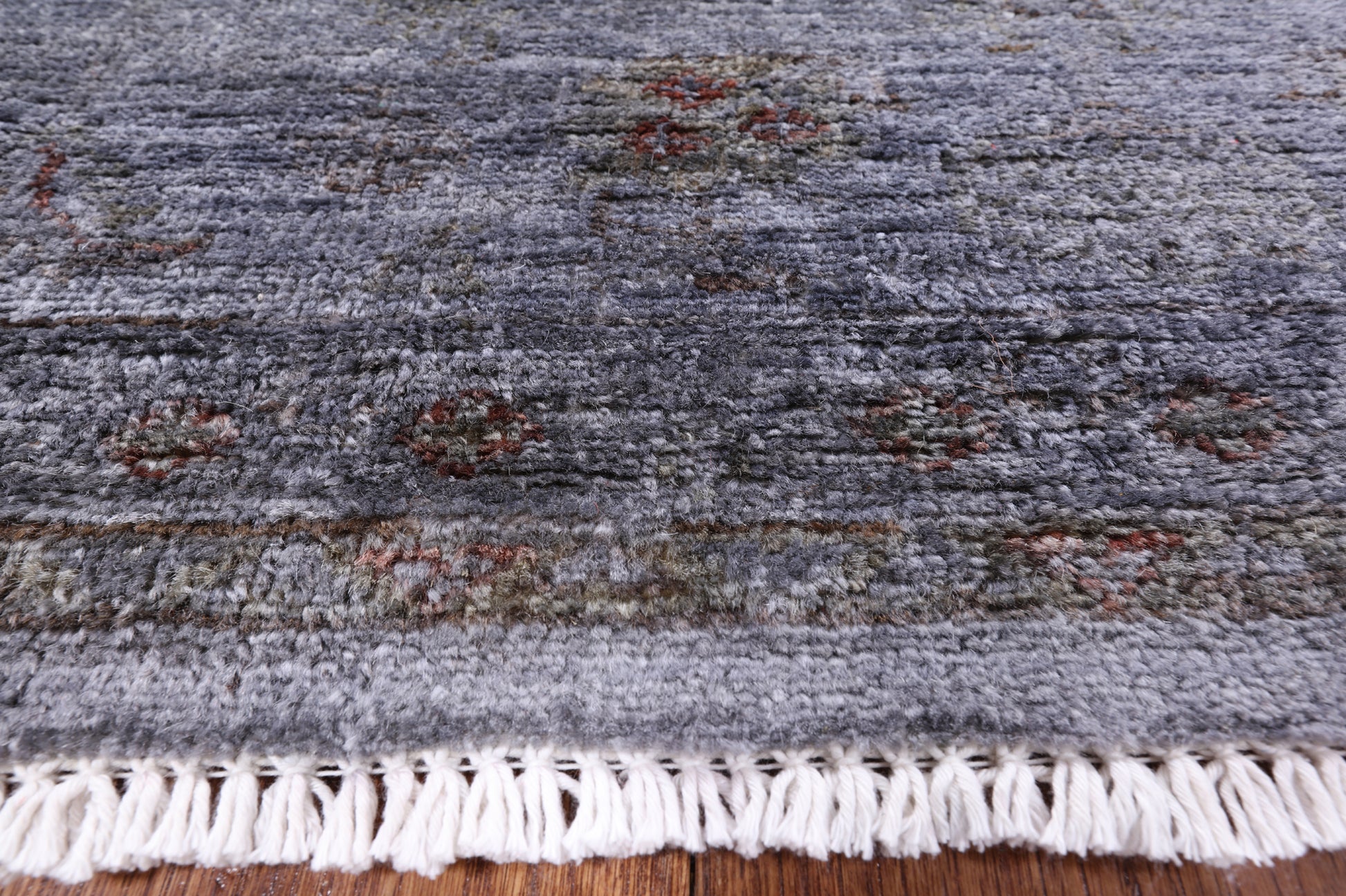 Grey Full Pile Overdyed Hand Knotted Area Rug - 8' 3" X 9' 10" - Golden Nile