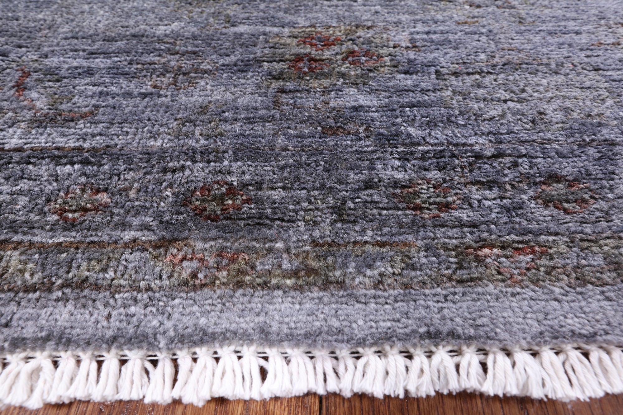 Grey Full Pile Overdyed Hand Knotted Area Rug - 8' 3" X 9' 10" - Golden Nile