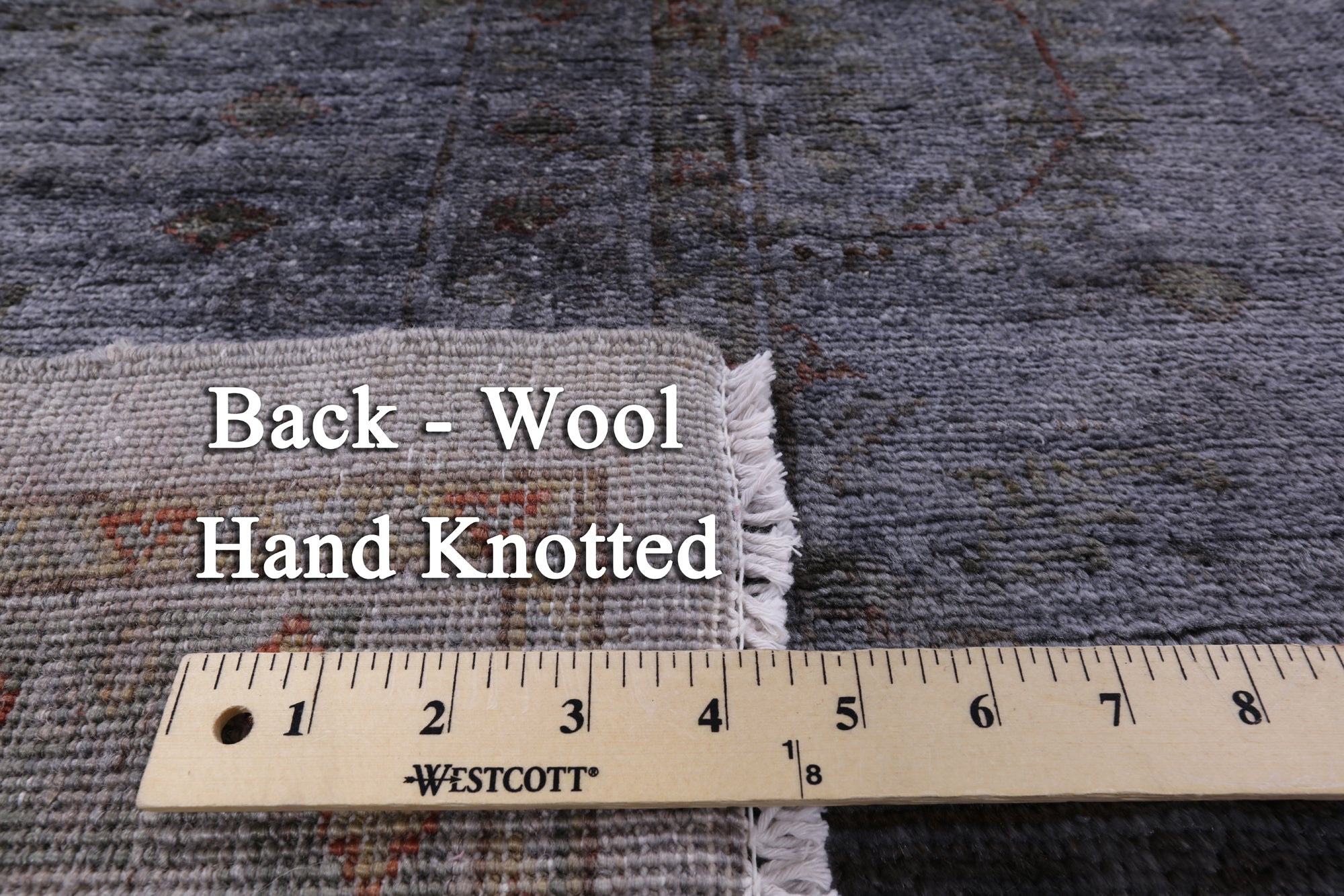 Grey Full Pile Overdyed Hand Knotted Area Rug - 8' 3" X 9' 10" - Golden Nile