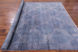 Grey Overdyed Full Pile Wool Hand Knotted Area Rug - 8' 1" X 9' 4" - Golden Nile