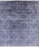 Grey Overdyed Full Pile Wool Hand Knotted Area Rug - 8' 1" X 9' 4" - Golden Nile