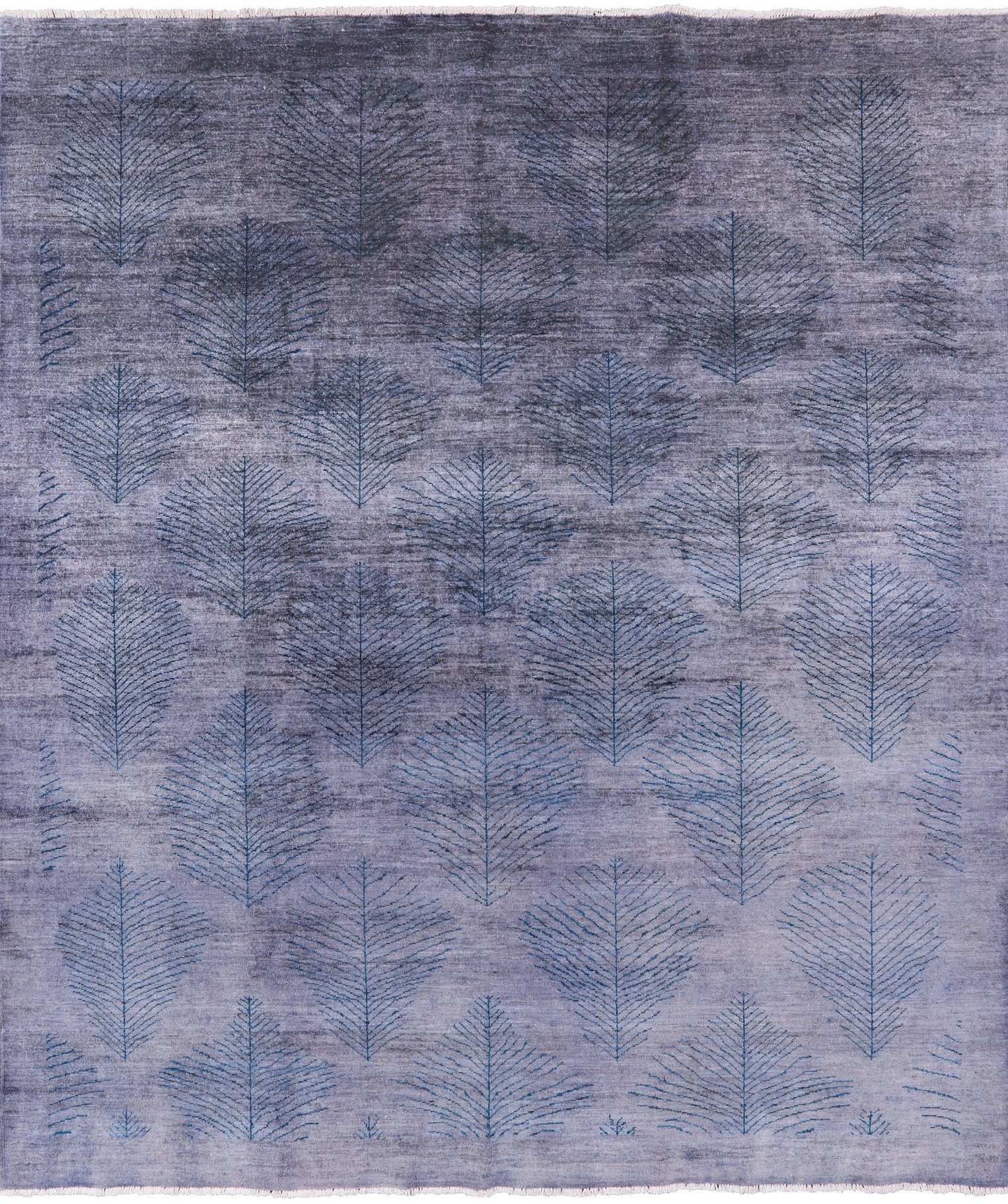 Grey Overdyed Full Pile Wool Hand Knotted Area Rug - 8' 1" X 9' 4" - Golden Nile