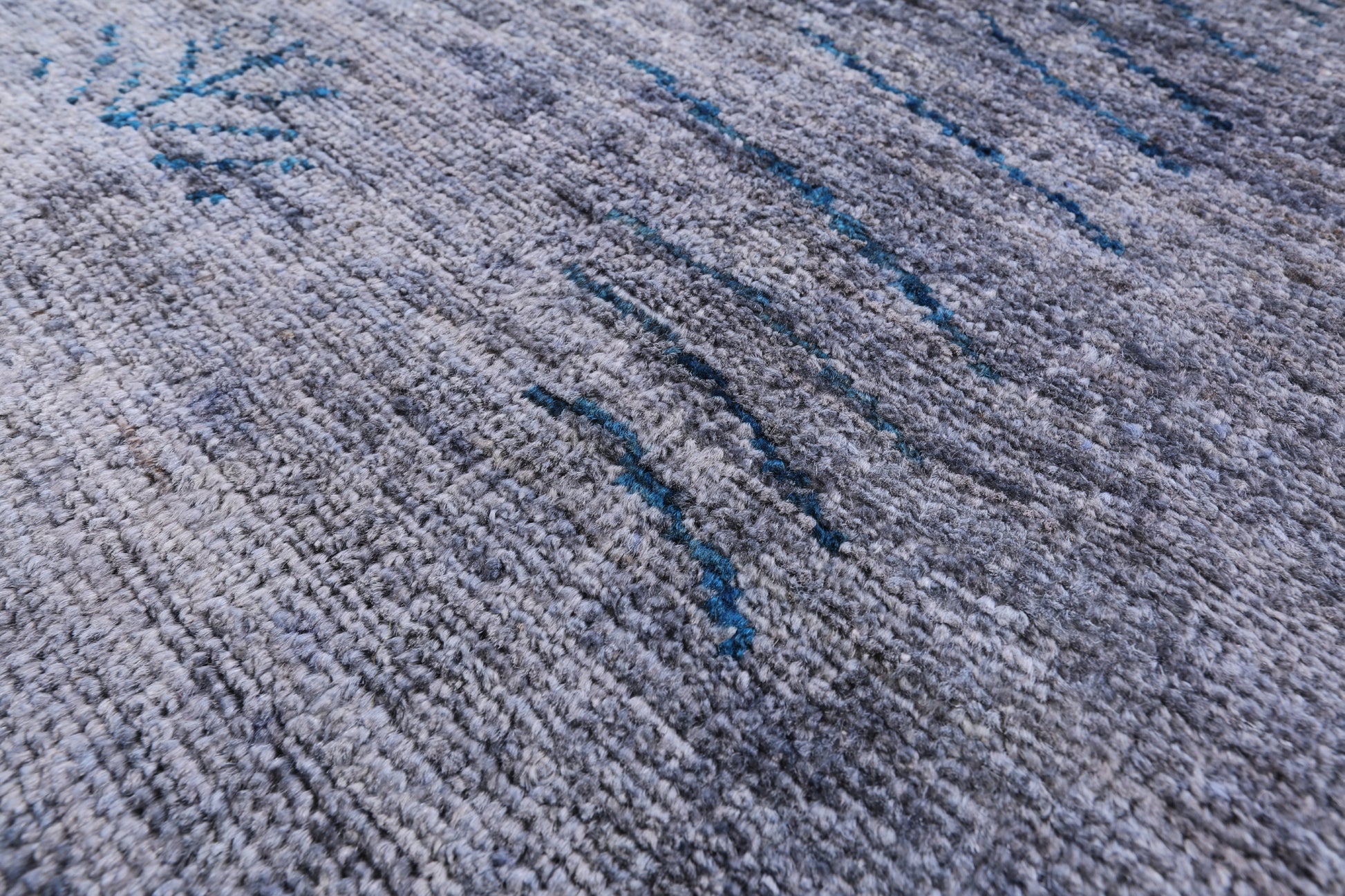 Grey Overdyed Full Pile Wool Hand Knotted Area Rug - 8' 1" X 9' 4" - Golden Nile