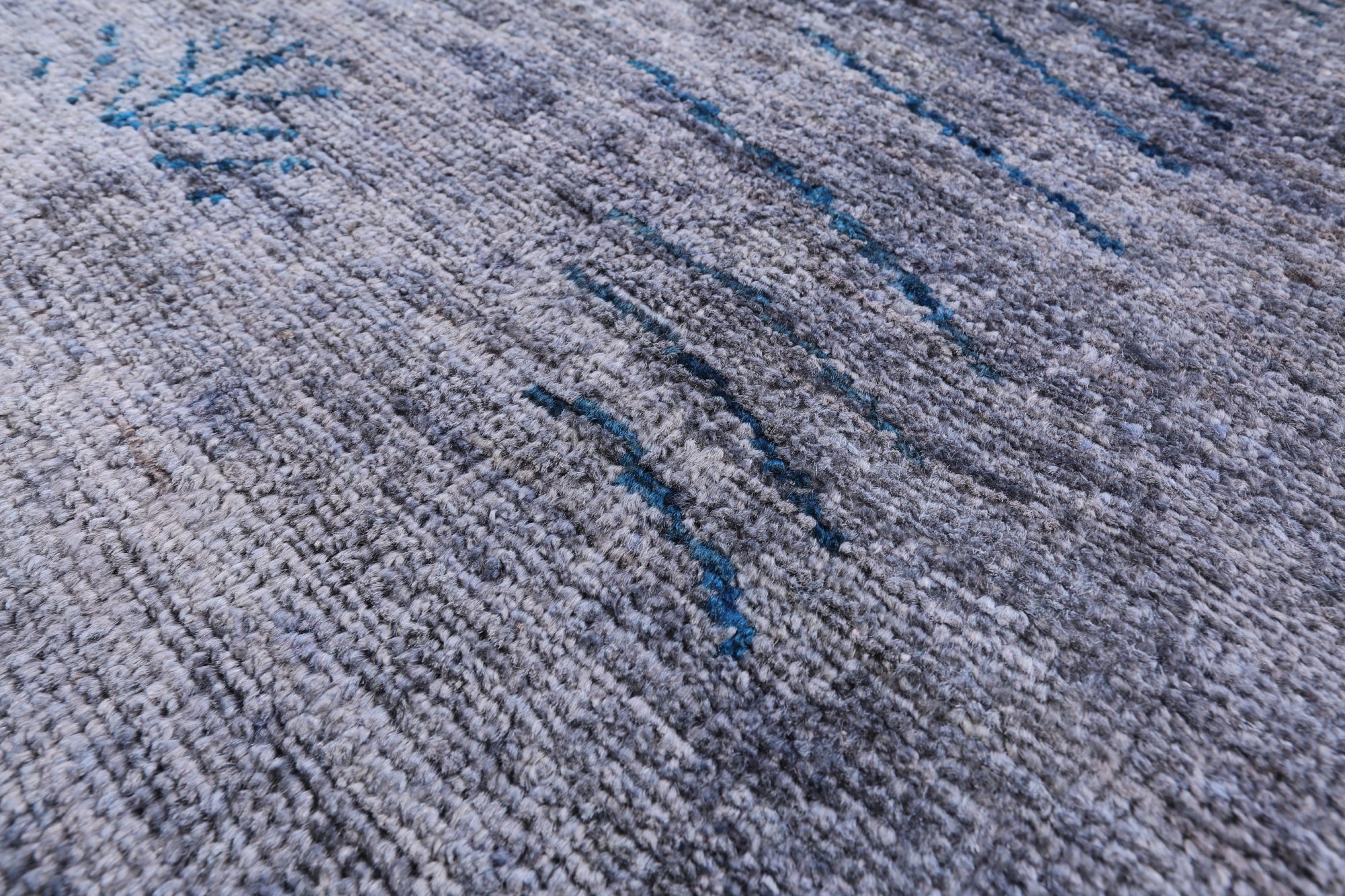 Grey Overdyed Full Pile Wool Hand Knotted Area Rug - 8' 1" X 9' 4" - Golden Nile