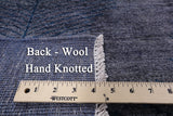 Grey Overdyed Full Pile Wool Hand Knotted Area Rug - 8' 1" X 9' 4" - Golden Nile