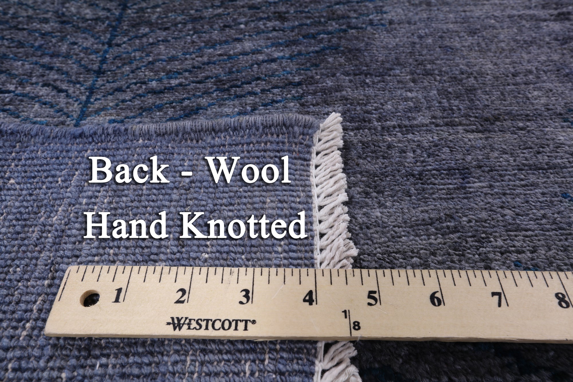 Grey Overdyed Full Pile Wool Hand Knotted Area Rug - 8' 1" X 9' 4" - Golden Nile