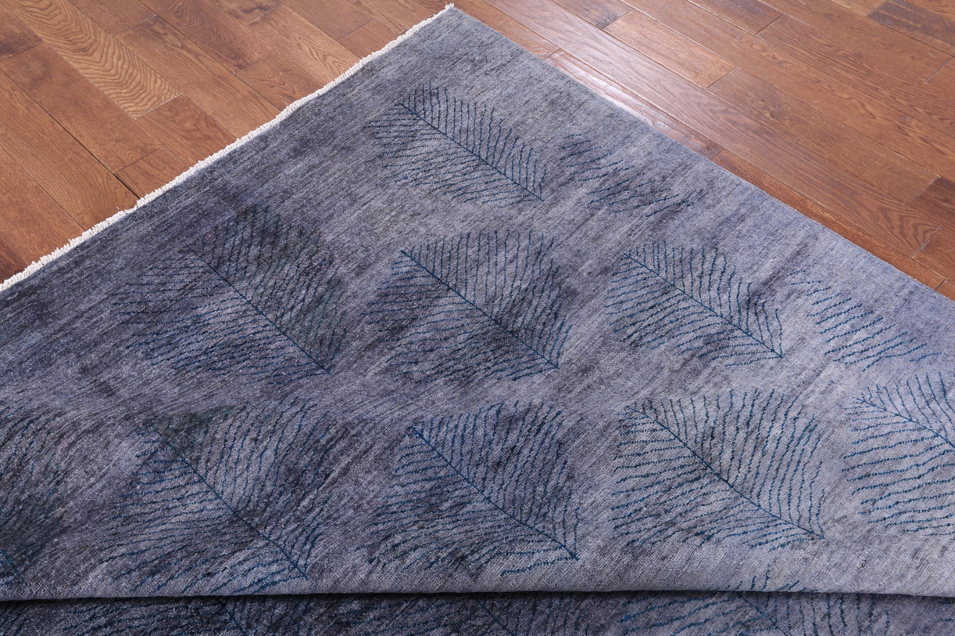 Grey Overdyed Full Pile Wool Hand Knotted Area Rug - 8' 1" X 9' 4" - Golden Nile
