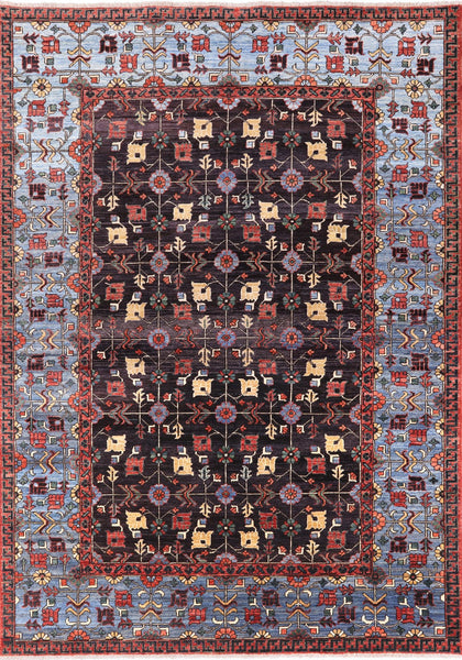 Black Fine Serapi Handmade Wool Area Rug - 6' 2" X 8' 10" - Golden Nile