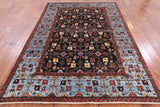 Black Fine Serapi Handmade Wool Area Rug - 6' 2" X 8' 10" - Golden Nile