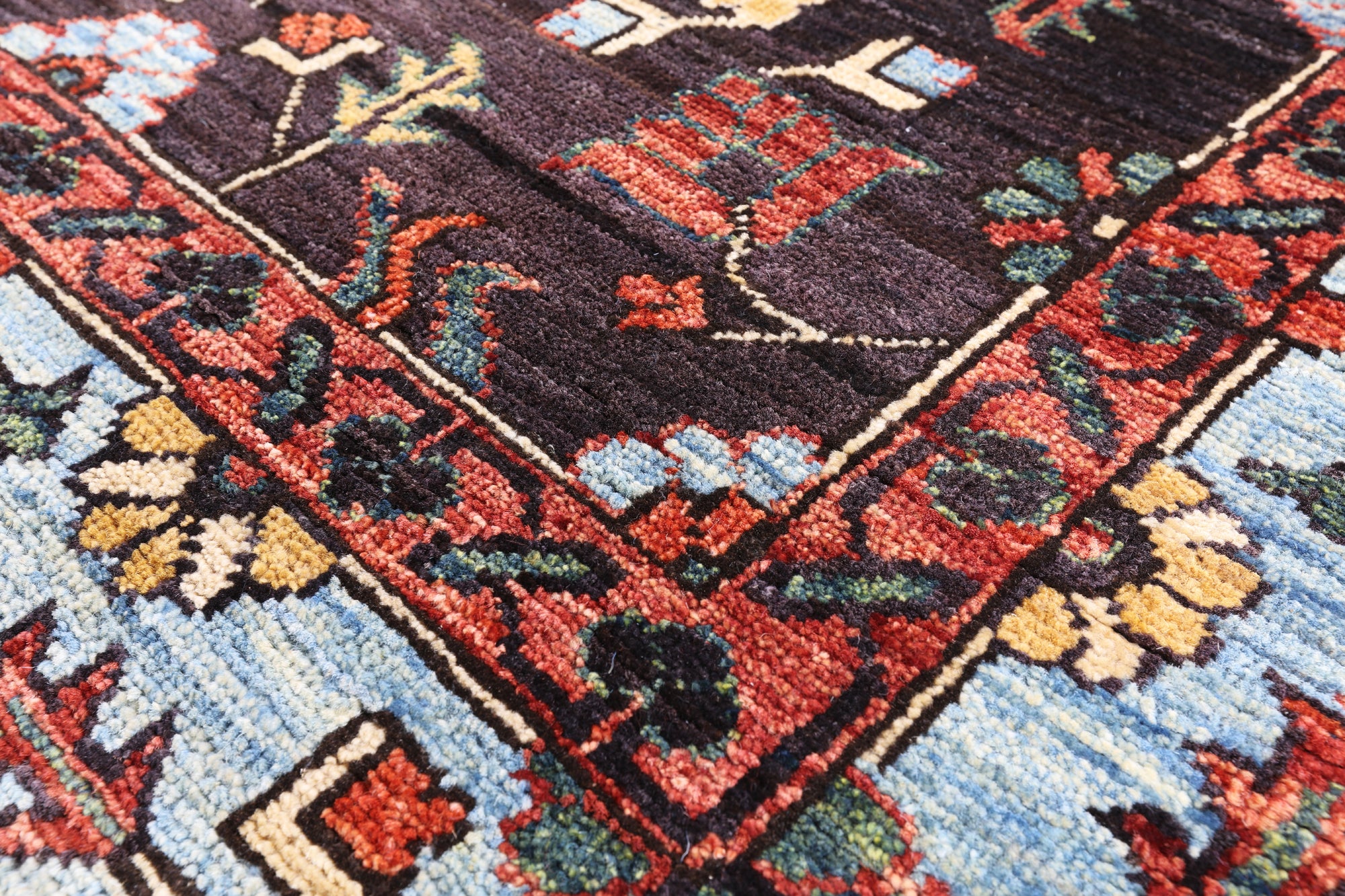Black Fine Serapi Handmade Wool Area Rug - 6' 2" X 8' 10" - Golden Nile