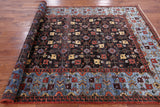 Black Fine Serapi Handmade Wool Area Rug - 6' 2" X 8' 10" - Golden Nile