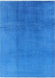 Blue Full Pile Overdyed Handmade Wool Area Rug - 9' 1" X 12' 5" - Golden Nile