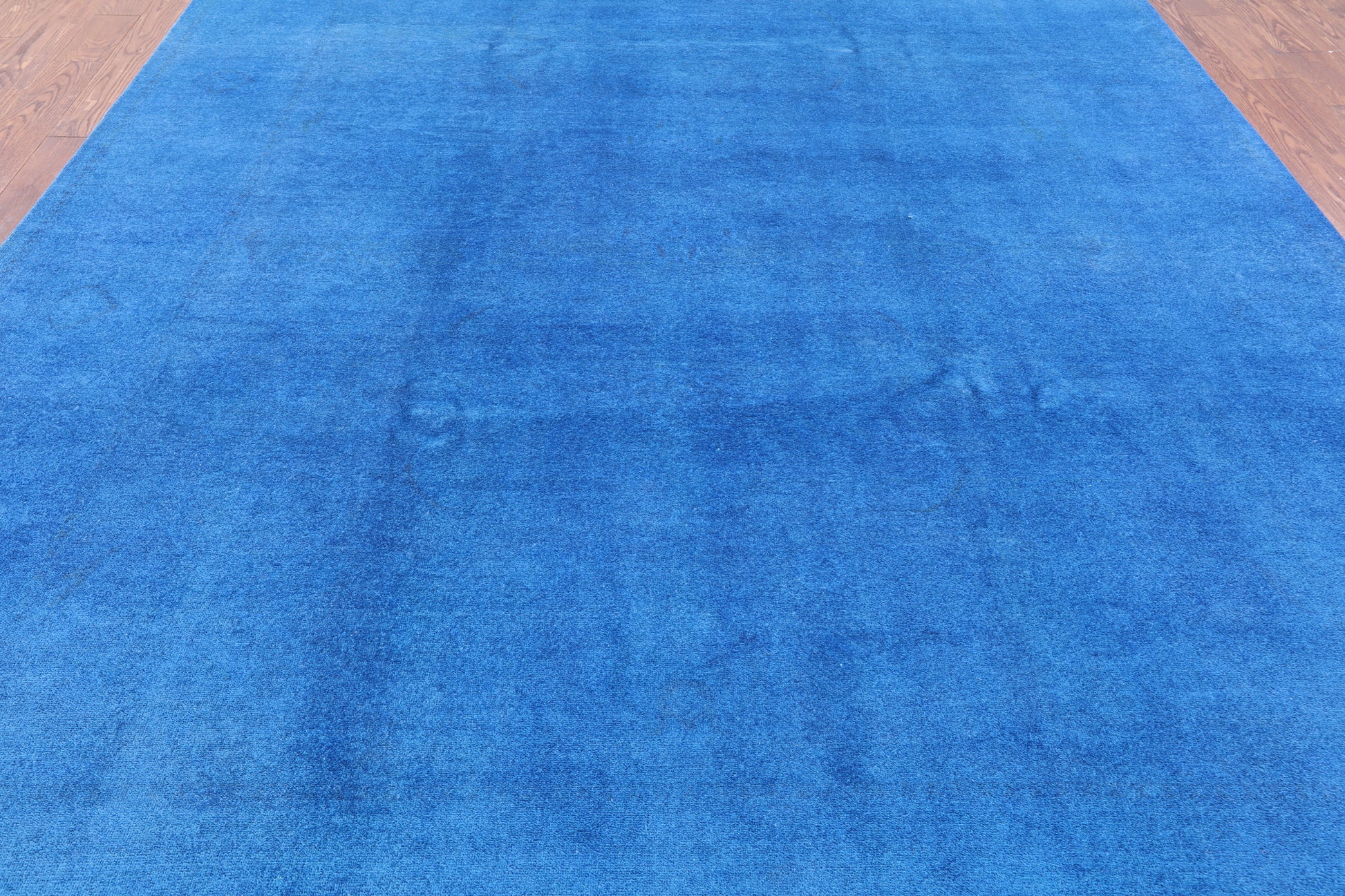 Blue Full Pile Overdyed Handmade Wool Area Rug - 9' 1" X 12' 5" - Golden Nile