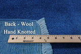 Blue Full Pile Overdyed Handmade Wool Area Rug - 9' 1" X 12' 5" - Golden Nile