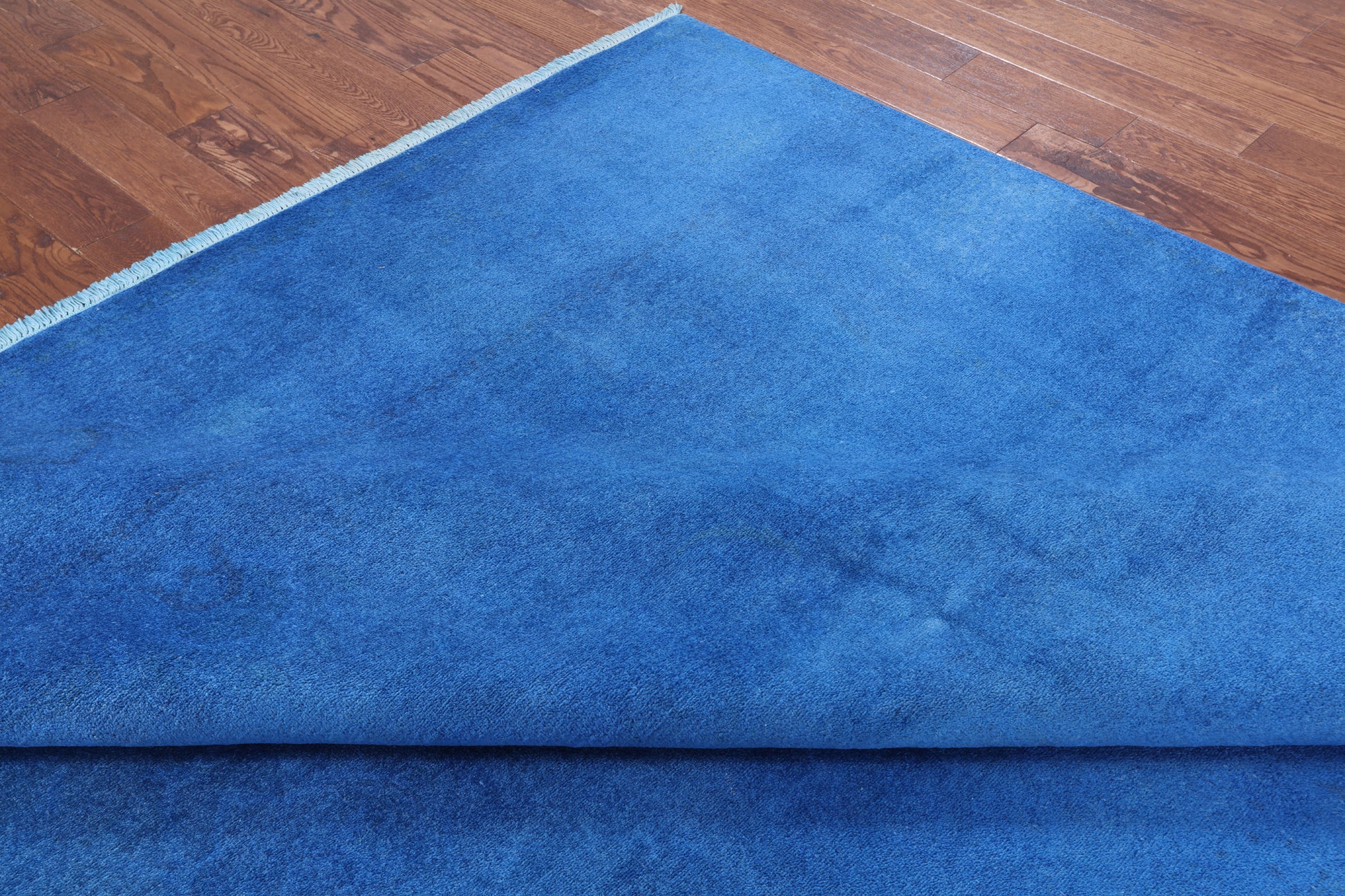 Blue Full Pile Overdyed Handmade Wool Area Rug - 9' 1" X 12' 5" - Golden Nile