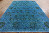 Overdyed William Morris Hand Knotted Wool Area Rug - 9' 4" X 12' 1" - Golden Nile